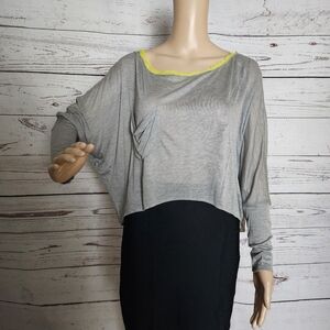 Illia Modal Silk Gray Long Dolman Sleeve Shirt Size 8